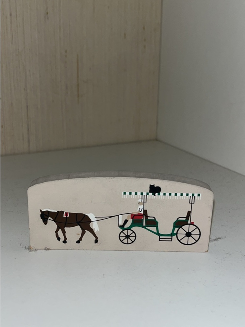 Cat’s Meow Bermuda Buggy Ride 1995 Wood Shelf Sitter Signed